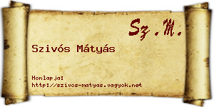 Szivós Mátyás névjegykártya